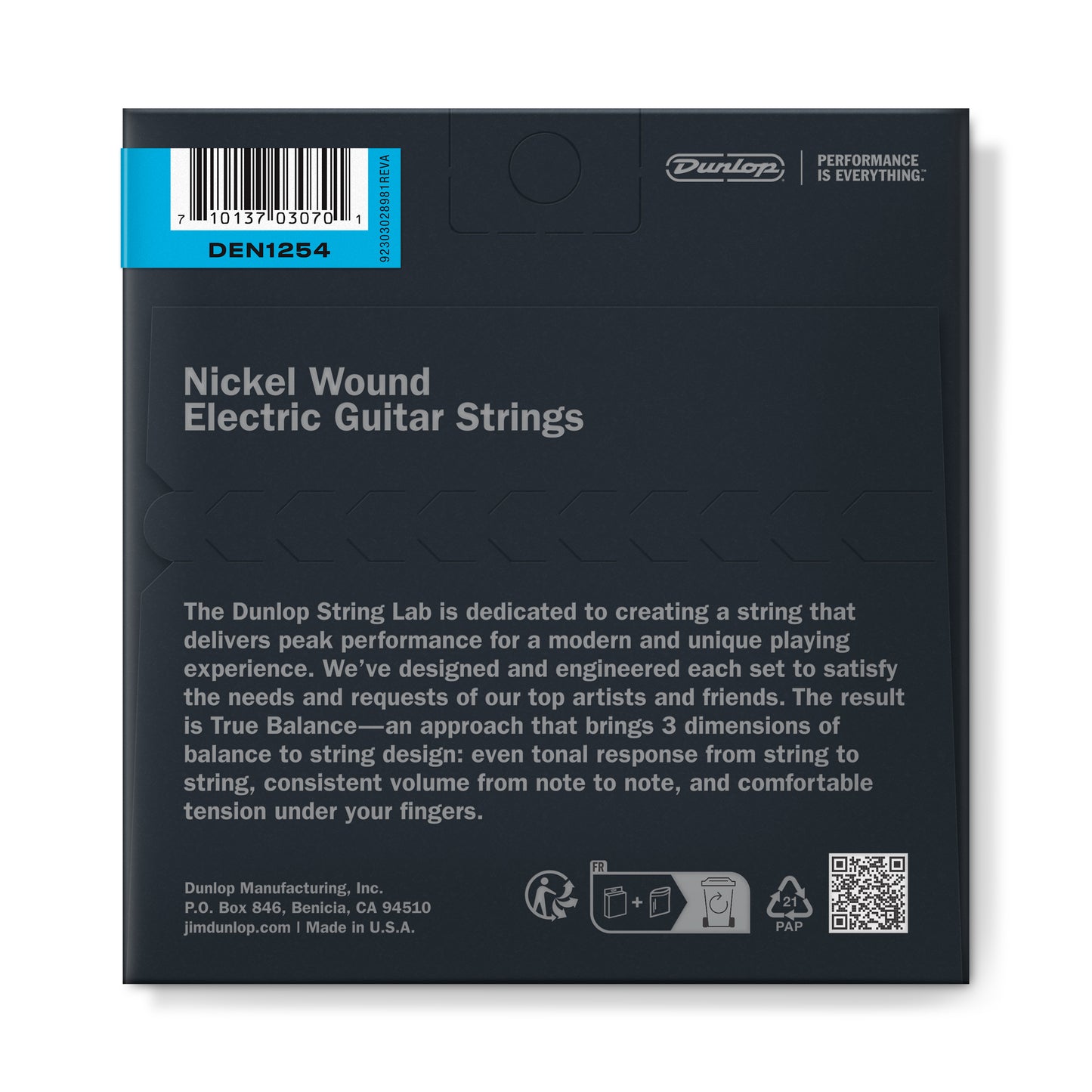Jim Dunlop DUNLOP NICKEL WOUND ELECTRIC GUITAR 06-STRING SET - 12-54 - HEAVY W/WOUND G - DEN1254