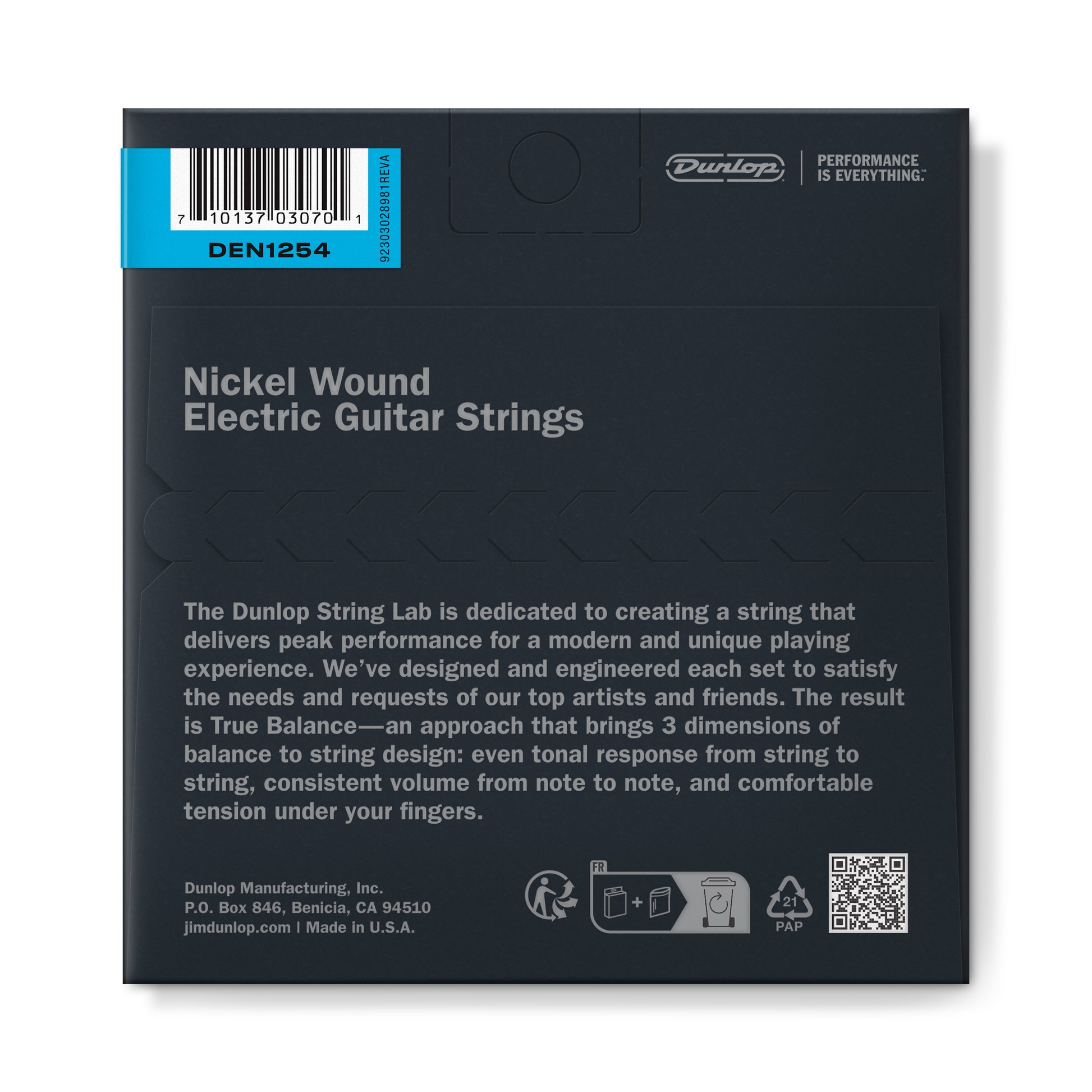 Jim Dunlop DUNLOP NICKEL WOUND ELECTRIC GUITAR 06-STRING SET - 12-54 - HEAVY W/WOUND G - DEN1254