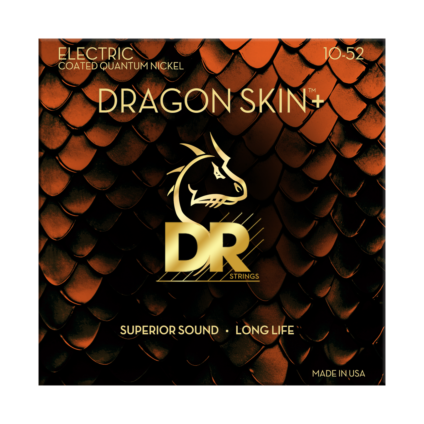 DR Strings DR DRAGON SKIN+ Accurate Core Coated Electric Guitar String Set - 10-52 Medium/Heavy DEQ-10/52