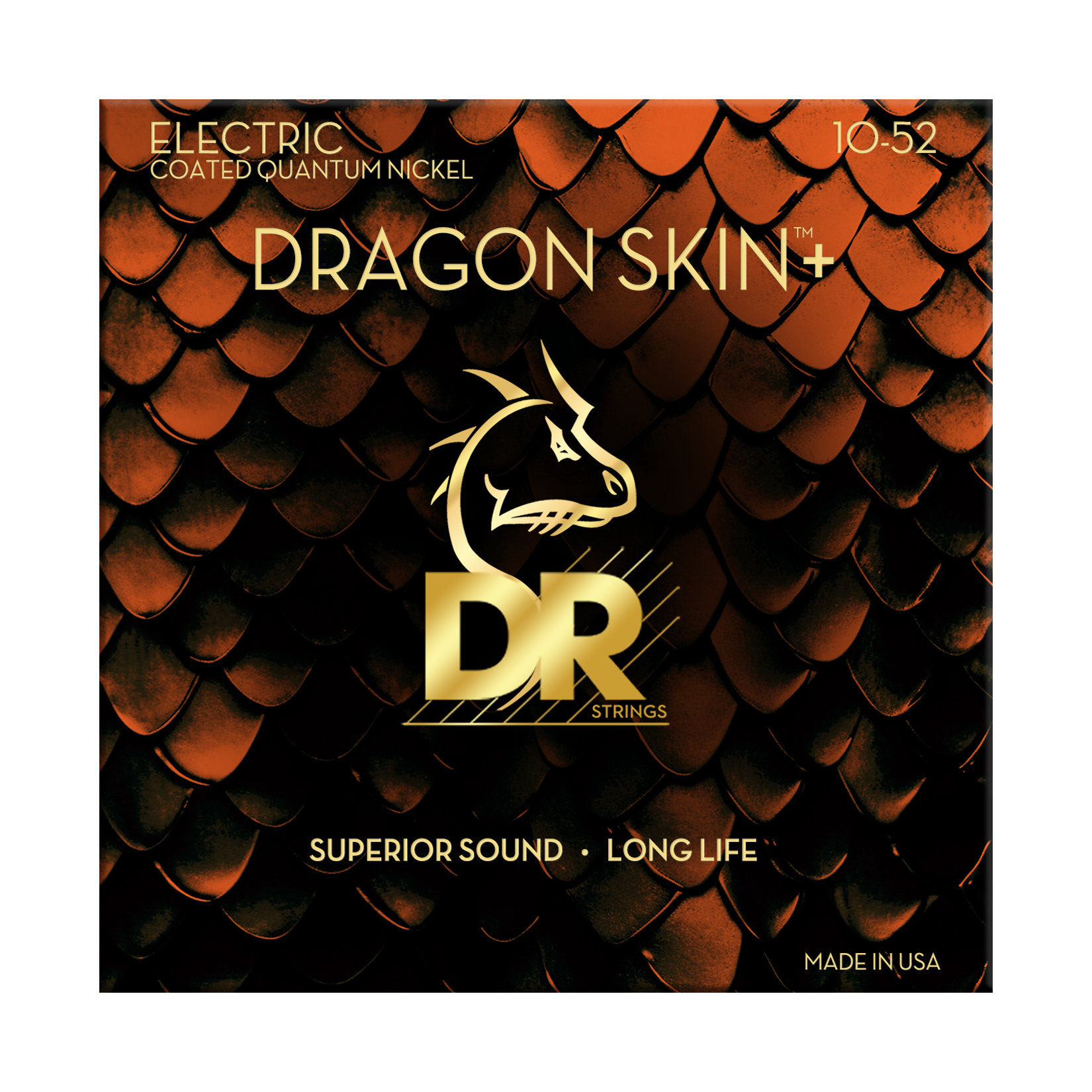DR Strings DR DRAGON SKIN+ Accurate Core Coated Electric Guitar String Set - 10-52 Medium/Heavy DEQ-10/52