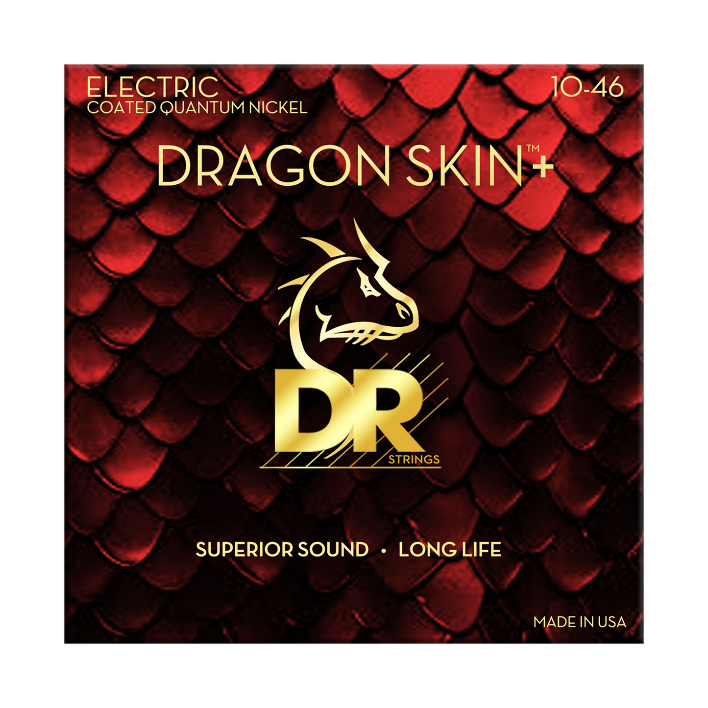 DR Strings DR DRAGON SKIN+ Accurate Core Coated Electric Guitar String Set - 10-46 Medium DEQ-10