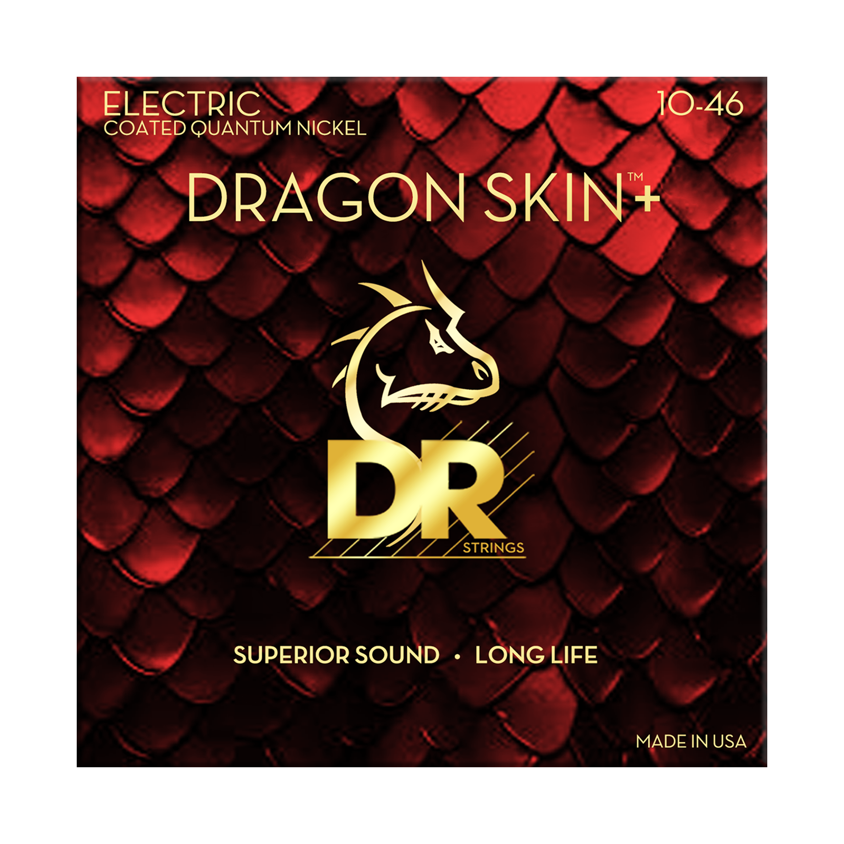 DR Strings DR DRAGON SKIN+ Accurate Core Coated Electric Guitar String Set - 10-46 Medium DEQ-10