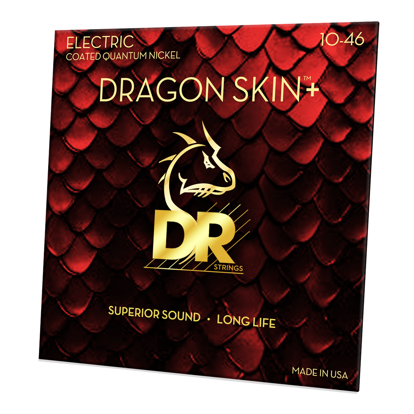 DR Strings DR DRAGON SKIN+ Accurate Core Coated Electric Guitar String Set - 10-46 Medium DEQ-10