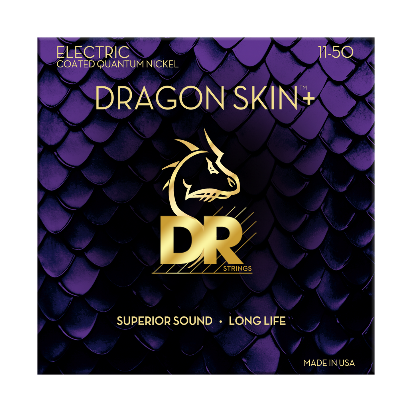 DR Strings DR DRAGON SKIN+ Accurate Core Coated Electric Guitar String Set - 11-50 Heavy DEQ-11