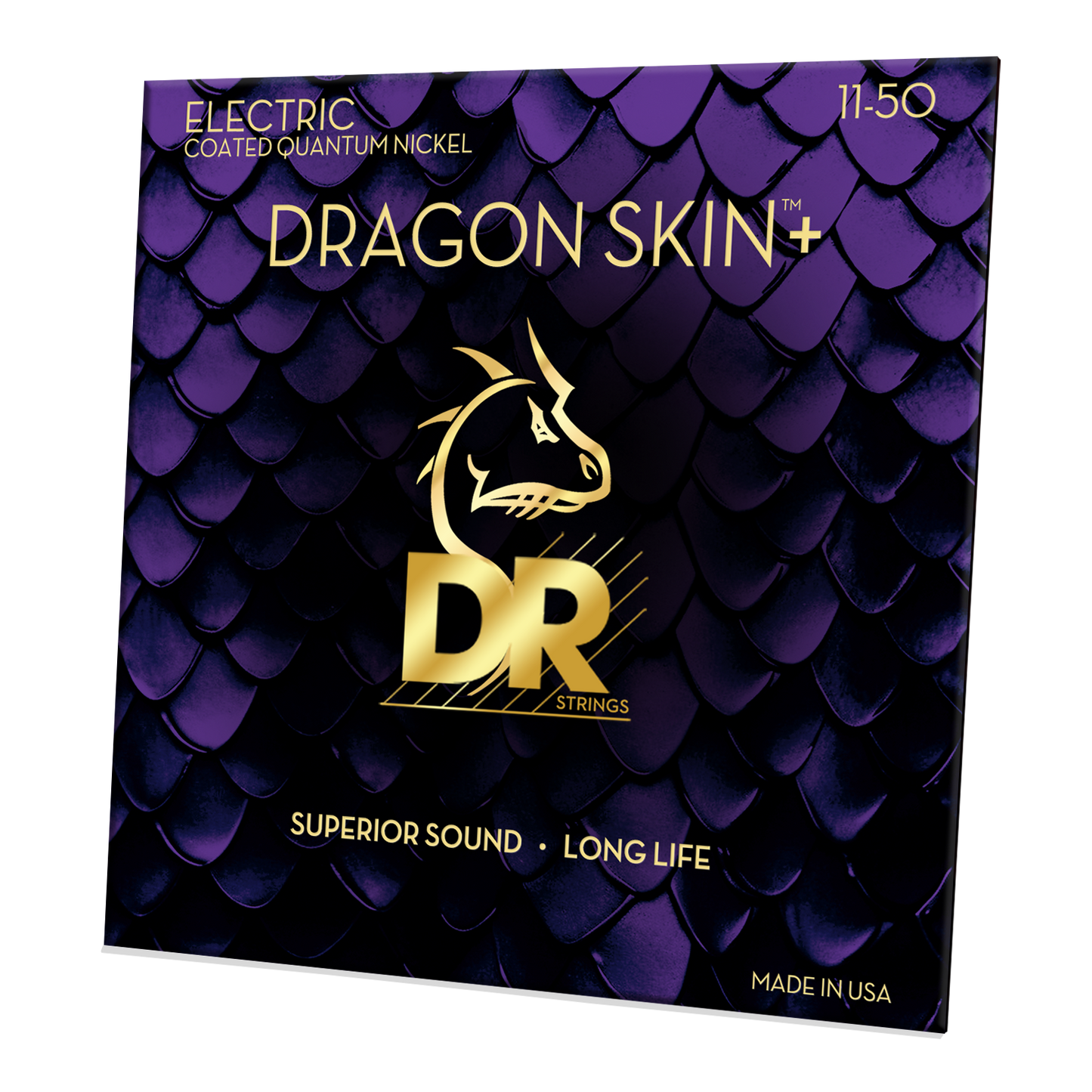 DR Strings DR DRAGON SKIN+ Accurate Core Coated Electric Guitar String Set - 11-50 Heavy DEQ-11