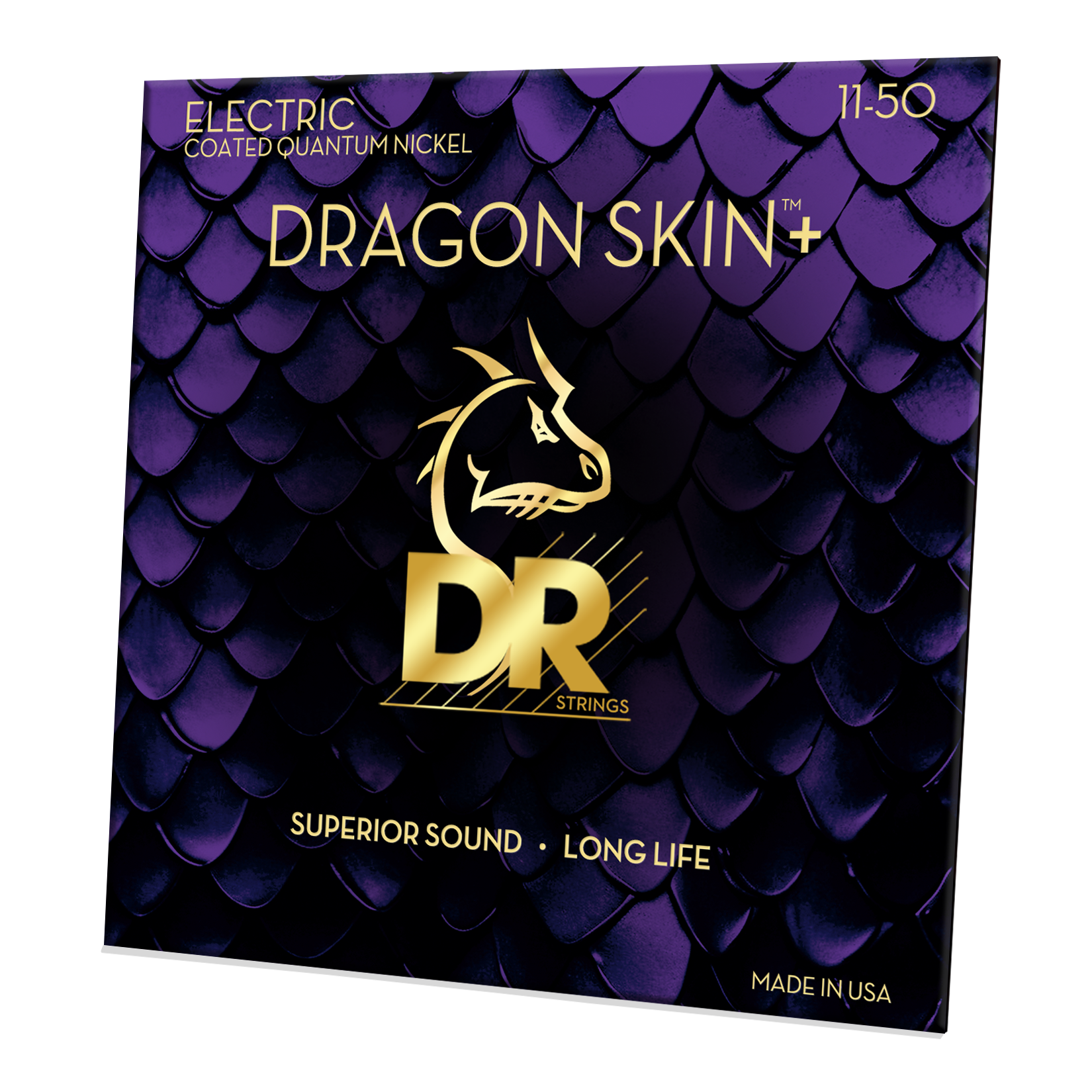 DR Strings DR DRAGON SKIN+ Accurate Core Coated Electric Guitar String Set - 11-50 Heavy DEQ-11