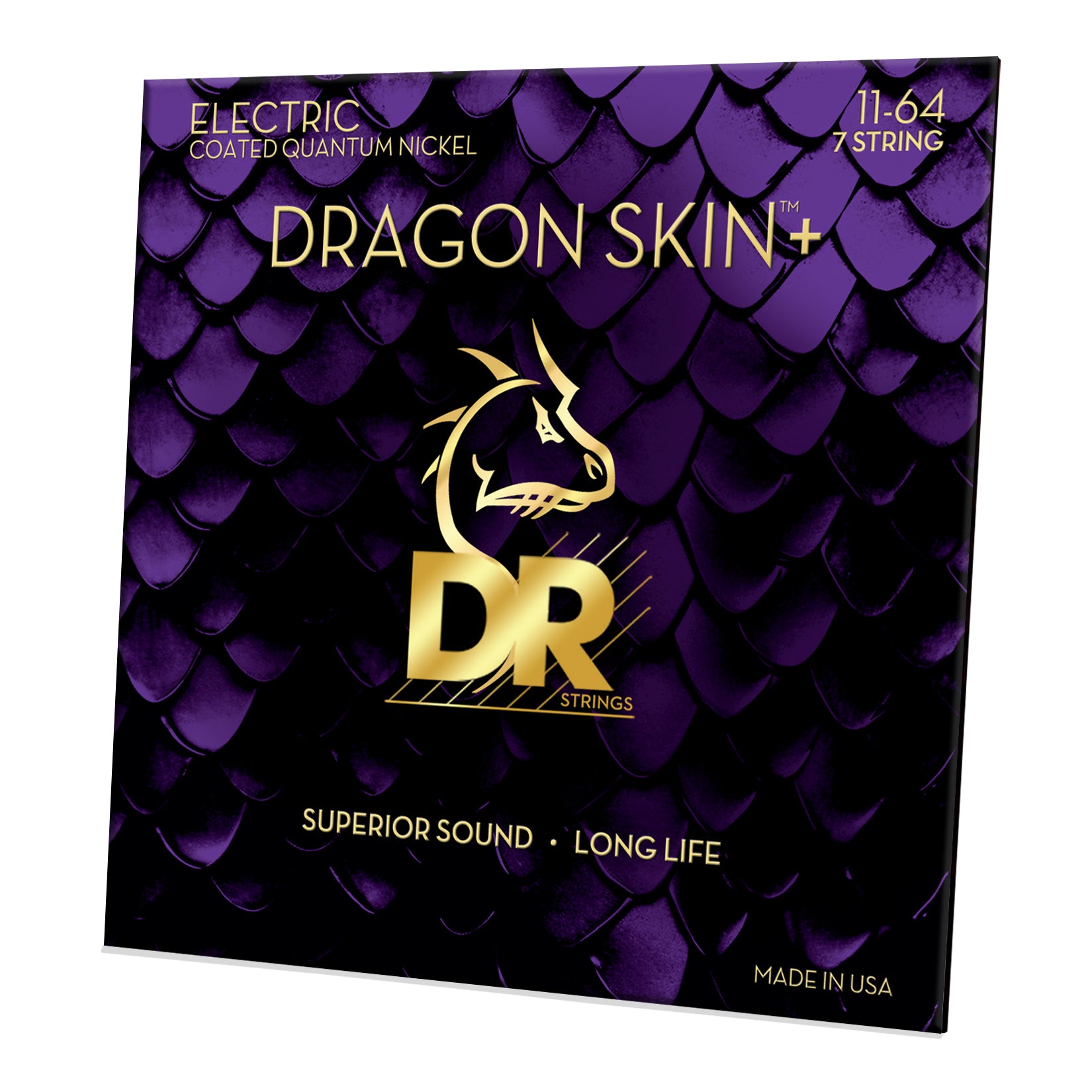 DR Strings DR DRAGON SKIN+ Accurate Core Coated Electric Guitar 07-String Set - 11-64 Heavy DEQ7-11/64