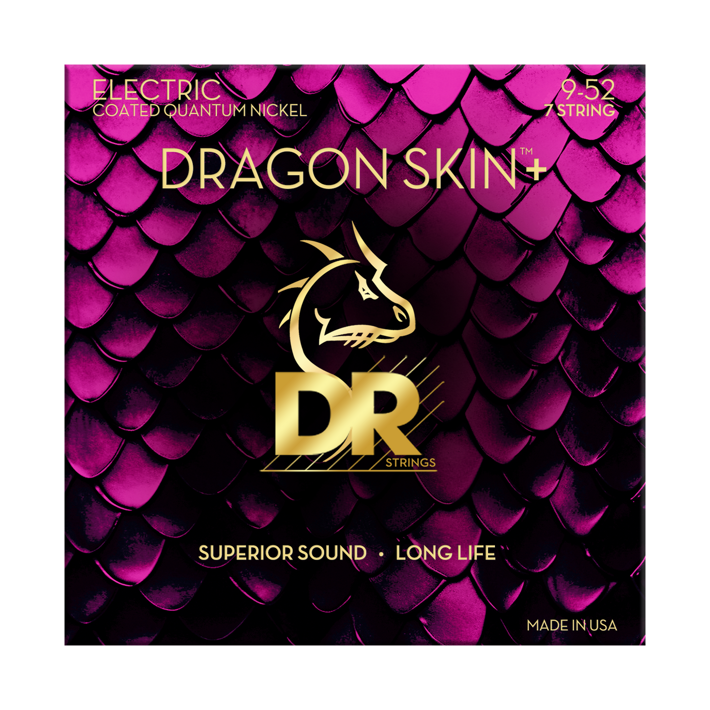 DR Strings DR DRAGON SKIN+ Accurate Core Coated Electric Guitar 07-String Set - 09-52 Light DEQ7-9