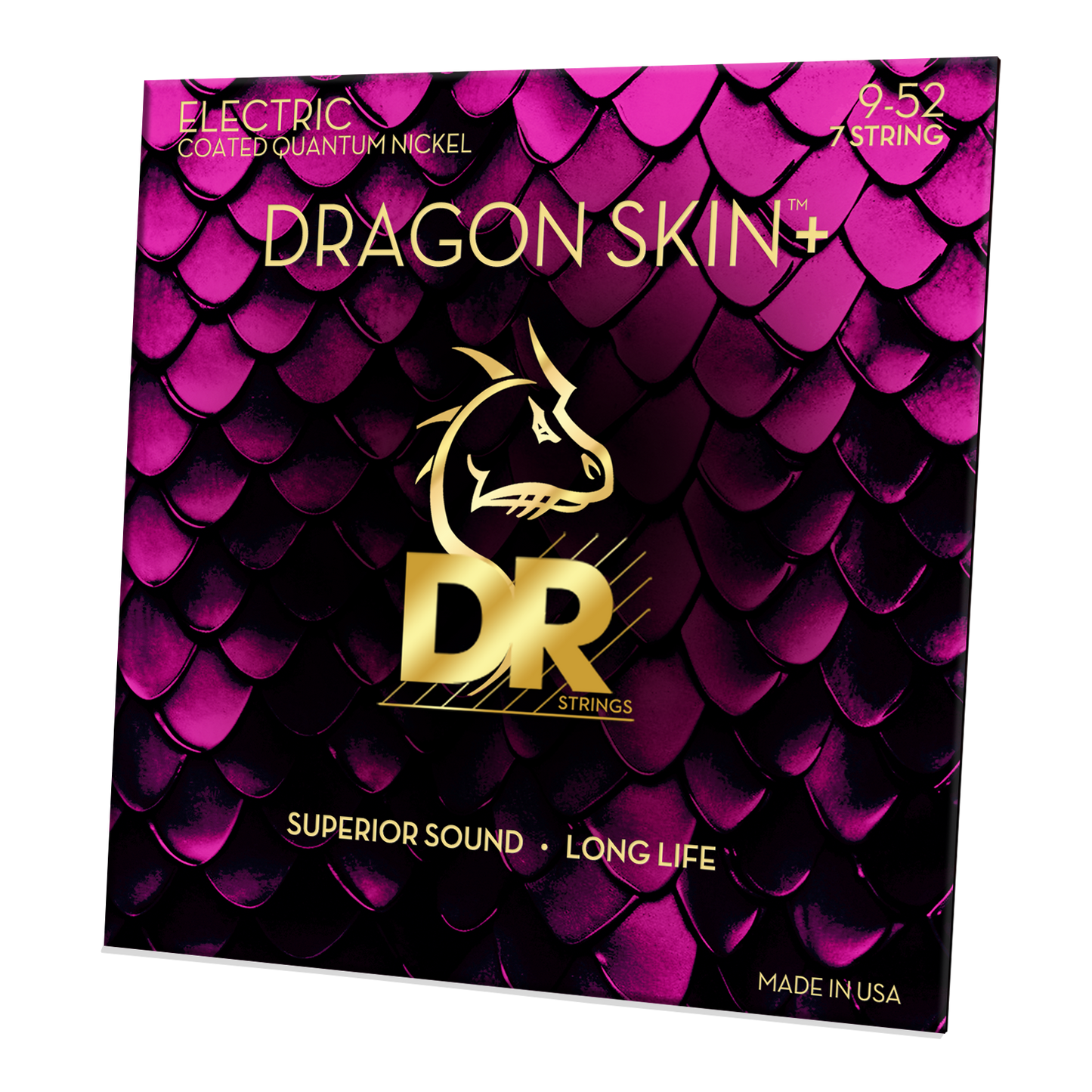 DR Strings DR DRAGON SKIN+ Accurate Core Coated Electric Guitar 07-String Set - 09-52 Light DEQ7-9