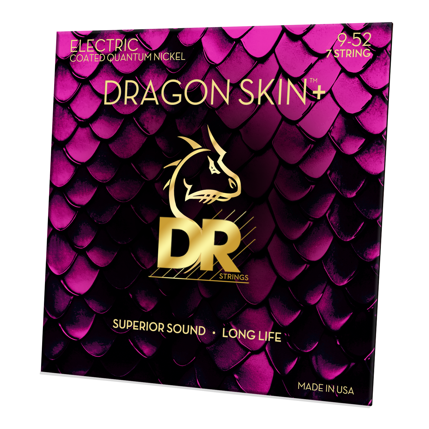 DR Strings DR DRAGON SKIN+ Accurate Core Coated Electric Guitar 07-String Set - 09-52 Light DEQ7-9