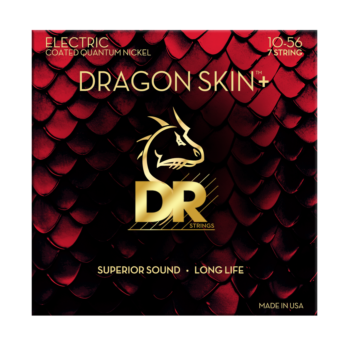 DR Strings DR DRAGON SKIN+ Accurate Core Coated Electric Guitar 07-String Set - 10-56 Medium DEQ7-10