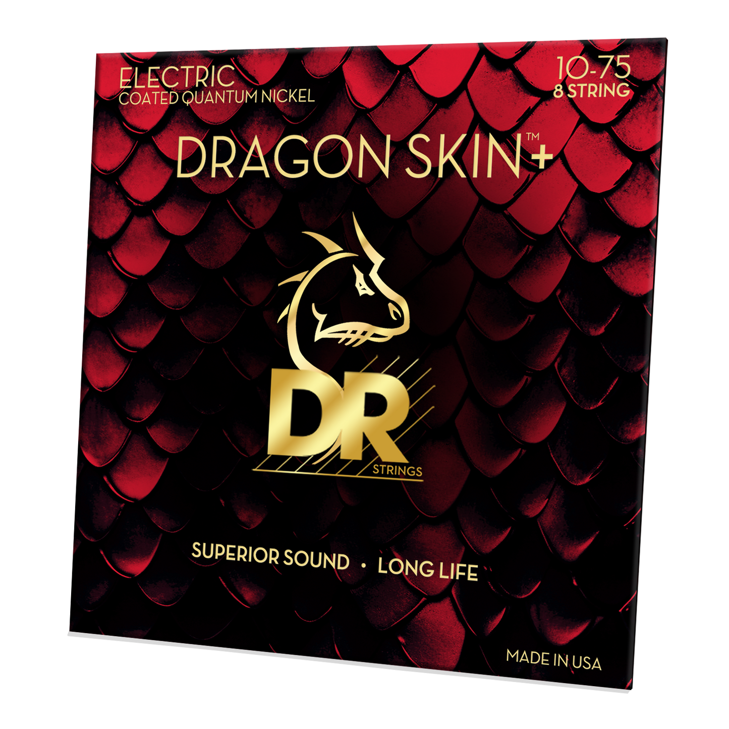 DR Strings DR DRAGON SKIN+ Accurate Core Coated Electric Guitar 08-String Set - 10-75 Medium DEQ8-10