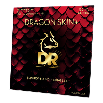 DR Strings DR DRAGON SKIN+ Accurate Core Coated Electric Guitar 08-String Set - 10-75 Medium DEQ8-10