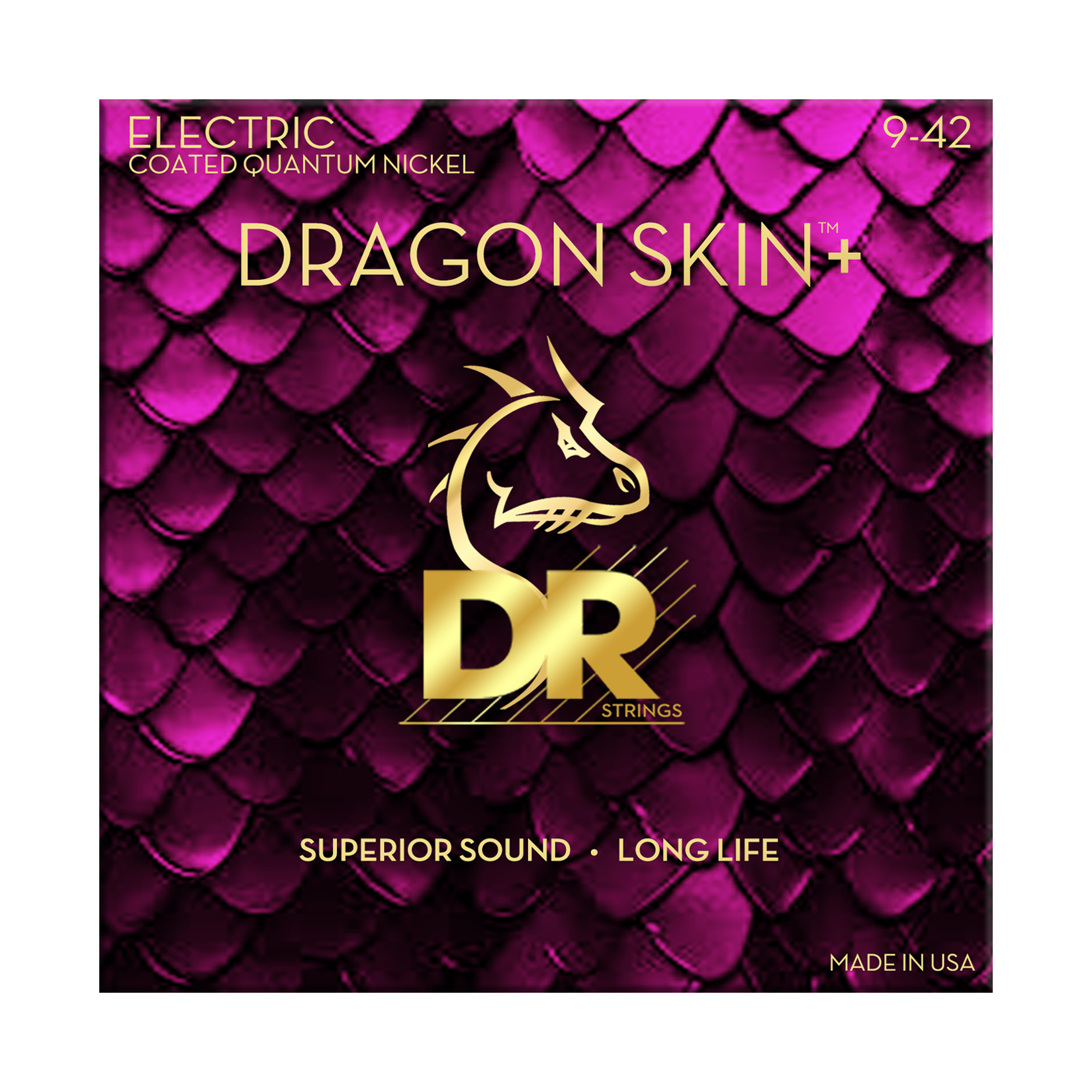 DR Strings DR DRAGON SKIN+ Accurate Core Coated Electric Guitar String Set - 09-42 Light DEQ-9
