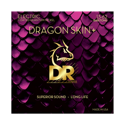 DR Strings DR DRAGON SKIN+ Accurate Core Coated Electric Guitar String Set - 13-62 Baritone DEQB-13