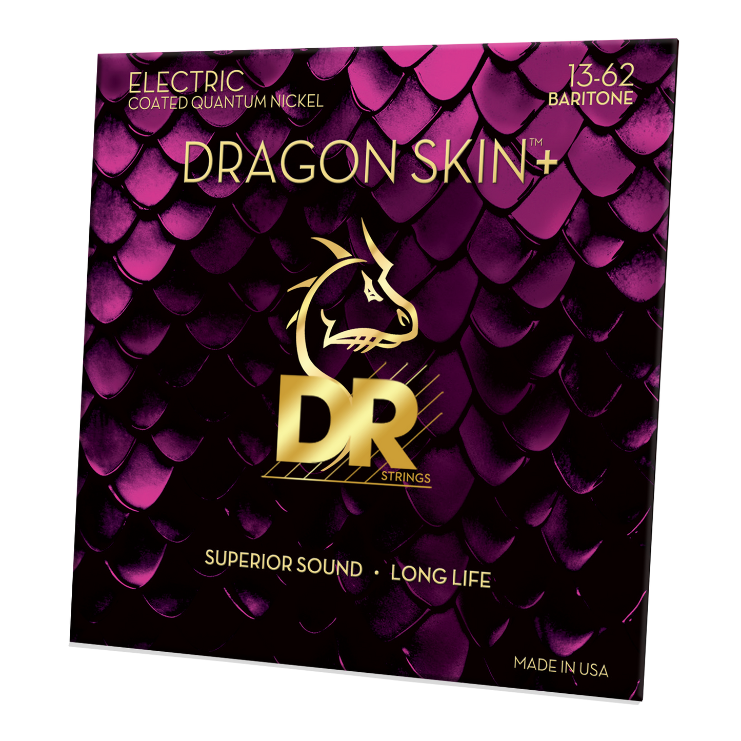 DR Strings DR DRAGON SKIN+ Accurate Core Coated Electric Guitar String Set - 13-62 Baritone DEQB-13