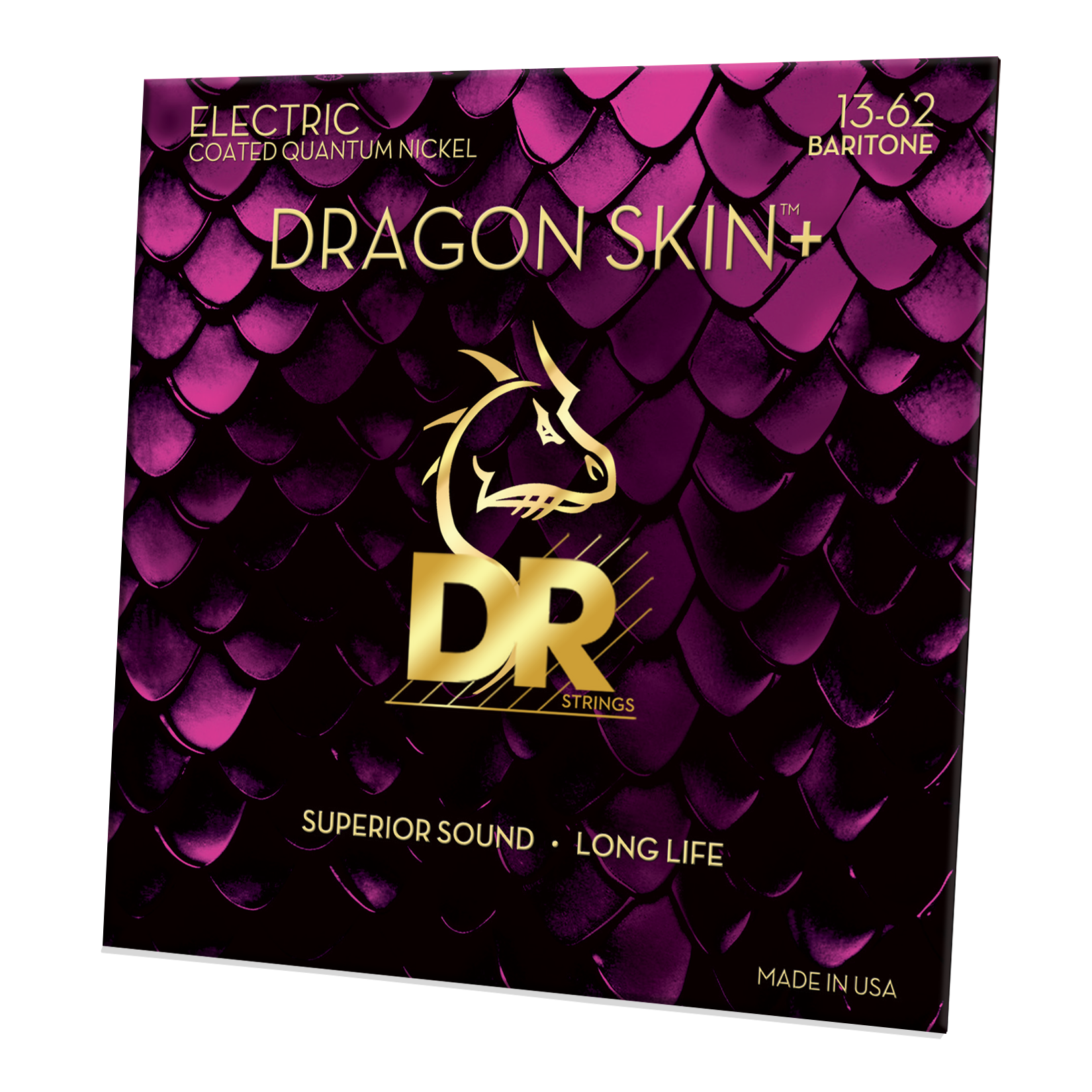 DR Strings DR DRAGON SKIN+ Accurate Core Coated Electric Guitar String Set - 13-62 Baritone DEQB-13