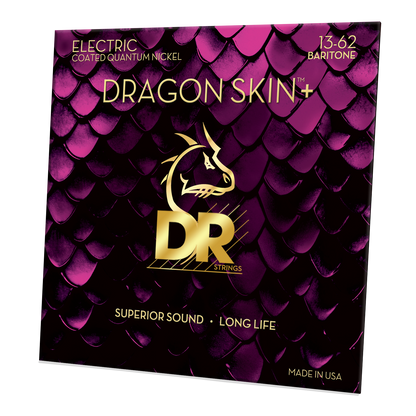 DR Strings DR DRAGON SKIN+ Accurate Core Coated Electric Guitar String Set - 13-62 Baritone DEQB-13