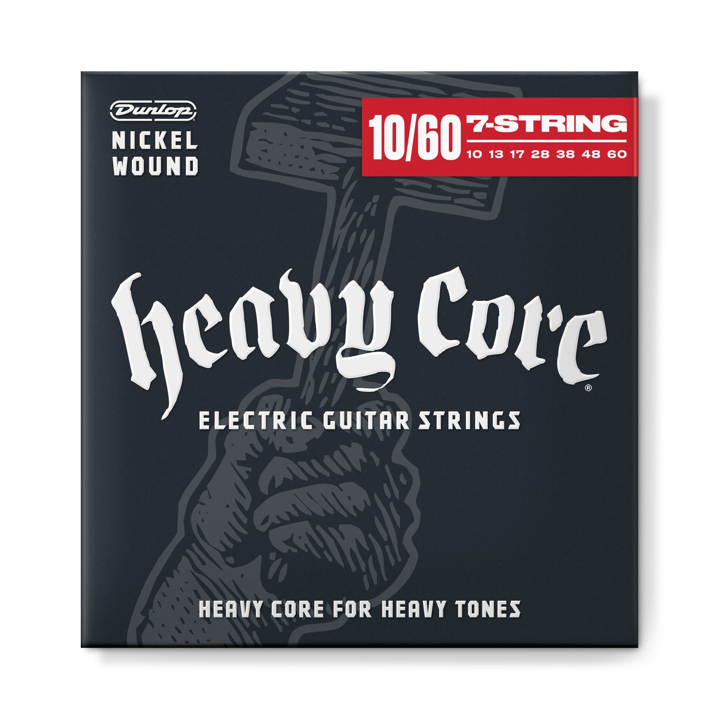 Jim Dunlop DUNLOP HEAVY CORE NICKEL WOUND ELECTRIC GUITAR 07-STRING SET - 10-60 - DROP C# 10's HEAVY - DHCN10607