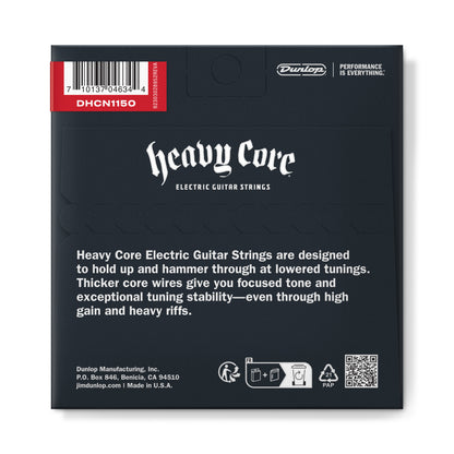Jim Dunlop DUNLOP HEAVY CORE NICKEL WOUND ELECTRIC GUITAR 06-STRING SET - 11-50 - DROP C 11's HEAVIER - DHCN1150