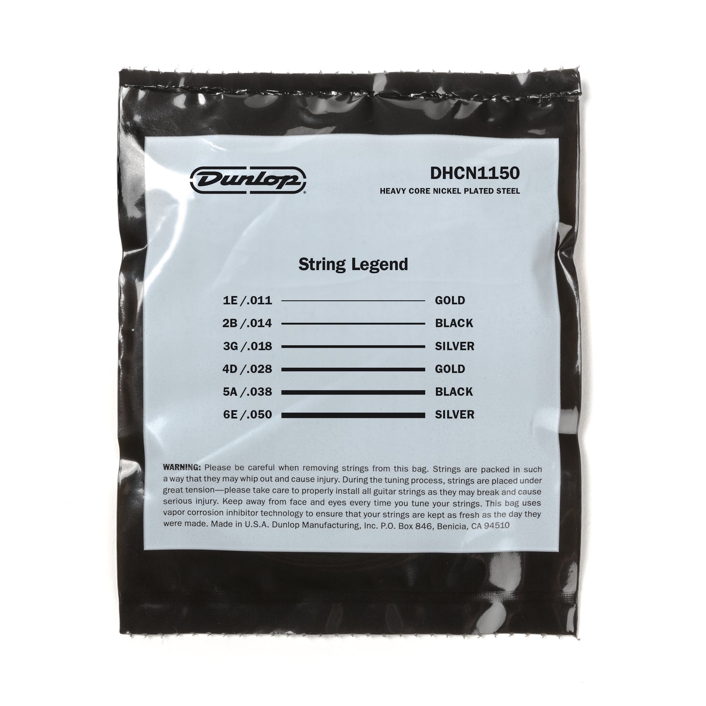 Jim Dunlop DUNLOP HEAVY CORE NICKEL WOUND ELECTRIC GUITAR 06-STRING SET - 11-50 - DROP C 11's HEAVIER - DHCN1150