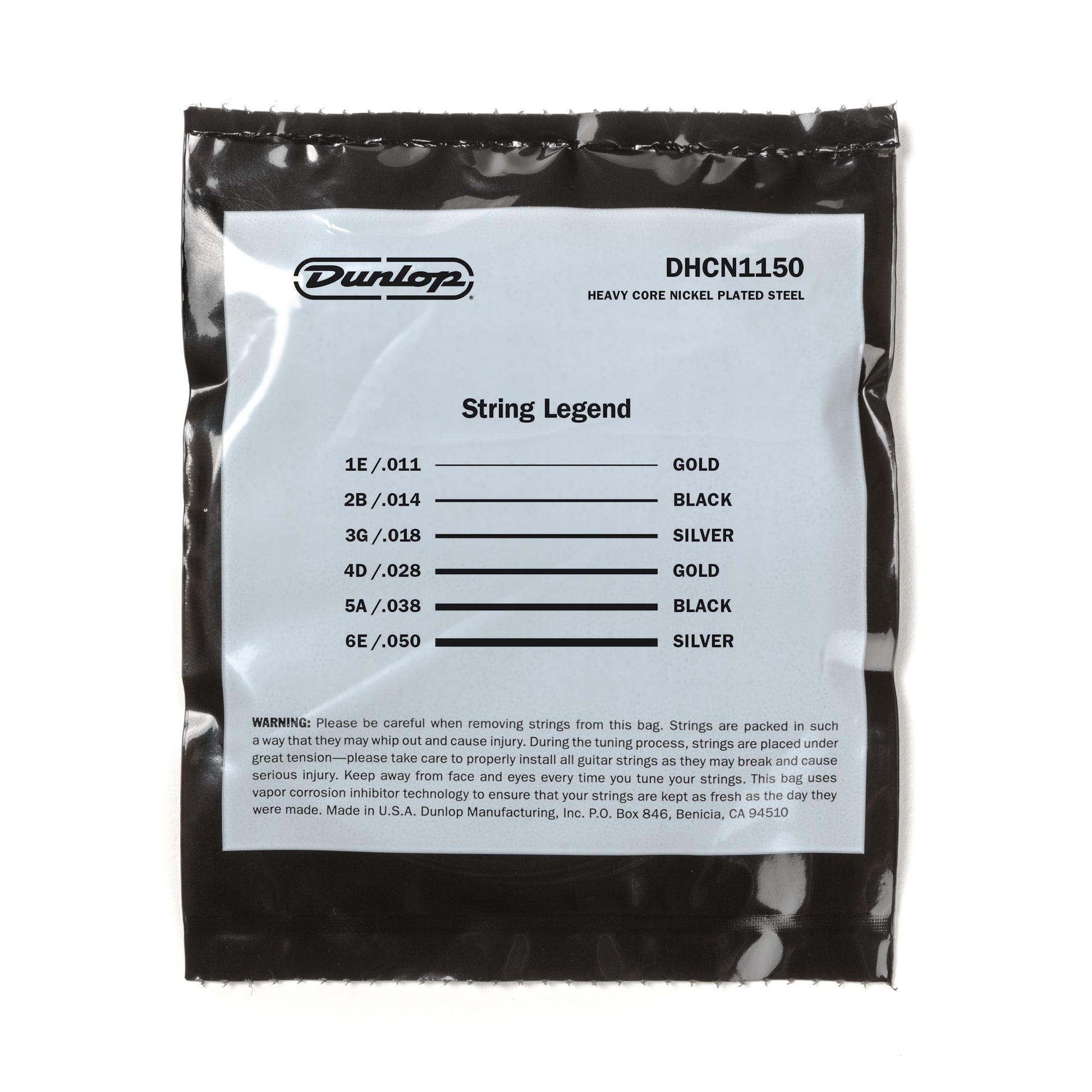 Jim Dunlop DUNLOP HEAVY CORE NICKEL WOUND ELECTRIC GUITAR 06-STRING SET - 11-50 - DROP C 11's HEAVIER - DHCN1150