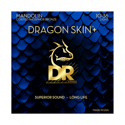 DR Strings DR DRAGON SKIN+ Accurate Core Coated Phosphor Bronze Mandolin String Set - 10-36 Light DMP-10