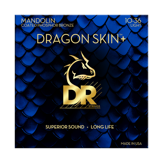 DR Strings DR DRAGON SKIN+ Accurate Core Coated Phosphor Bronze Mandolin String Set - 10-36 Light DMP-10