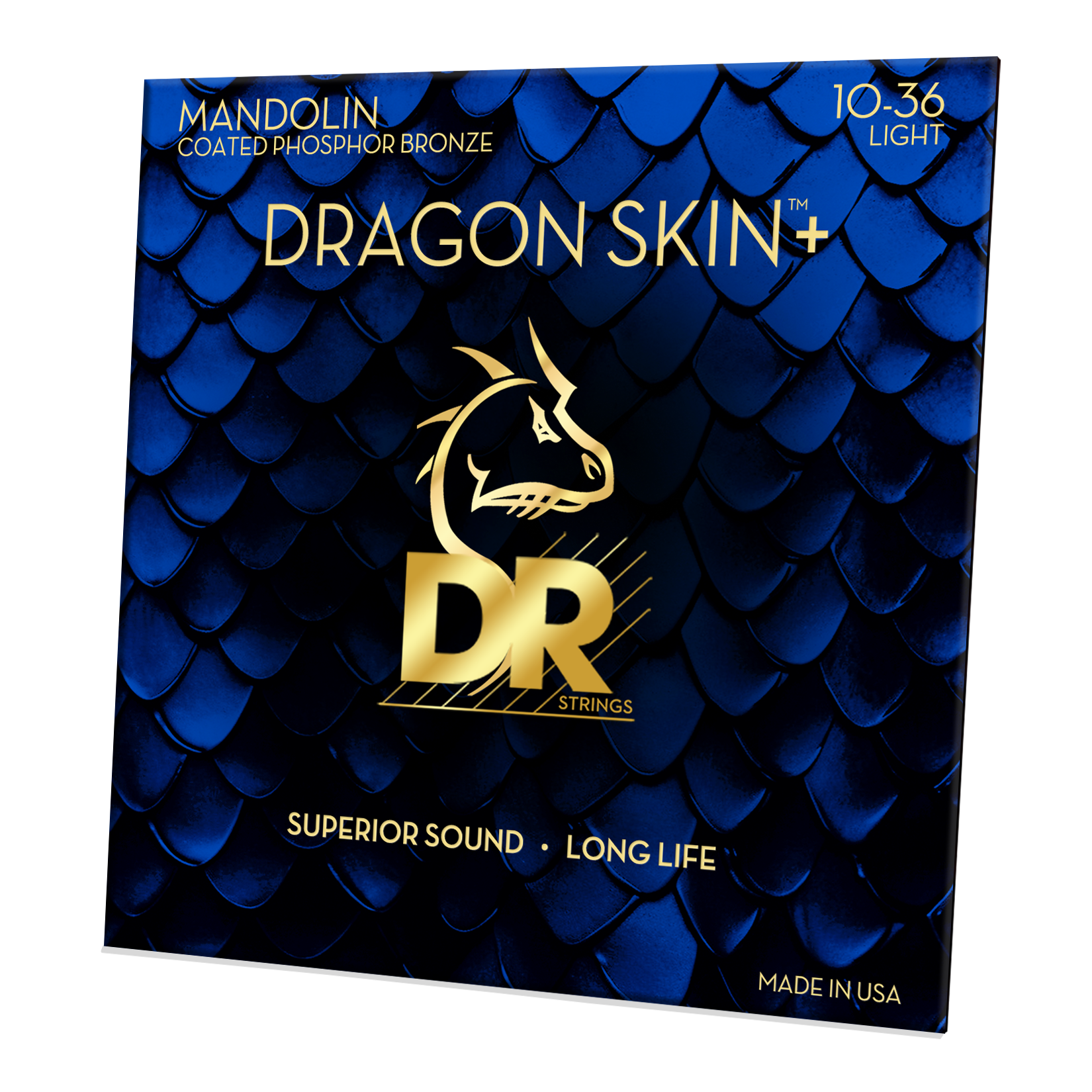 DR Strings DR DRAGON SKIN+ Accurate Core Coated Phosphor Bronze Mandolin String Set - 10-36 Light DMP-10