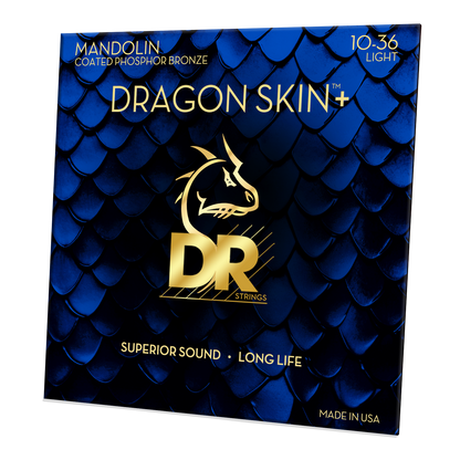 DR Strings DR DRAGON SKIN+ Accurate Core Coated Phosphor Bronze Mandolin String Set - 10-36 Light DMP-10