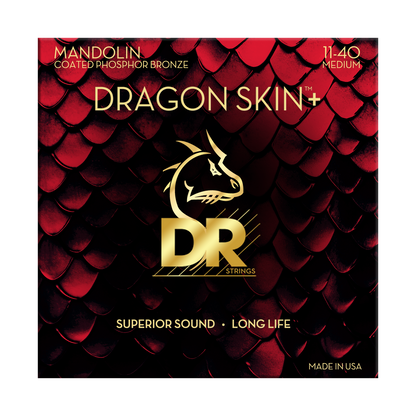 DR Strings DR DRAGON SKIN+ Accurate Core Coated Phosphor Bronze Mandolin String Set - 11-40 Medium DMP-11