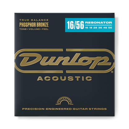Jim Dunlop DUNLOP RESONATOR PHOSPHOR BRONZE ACOUSTIC GUITAR 06-STRING SET - 16-56 RESONATOR - DOP1656