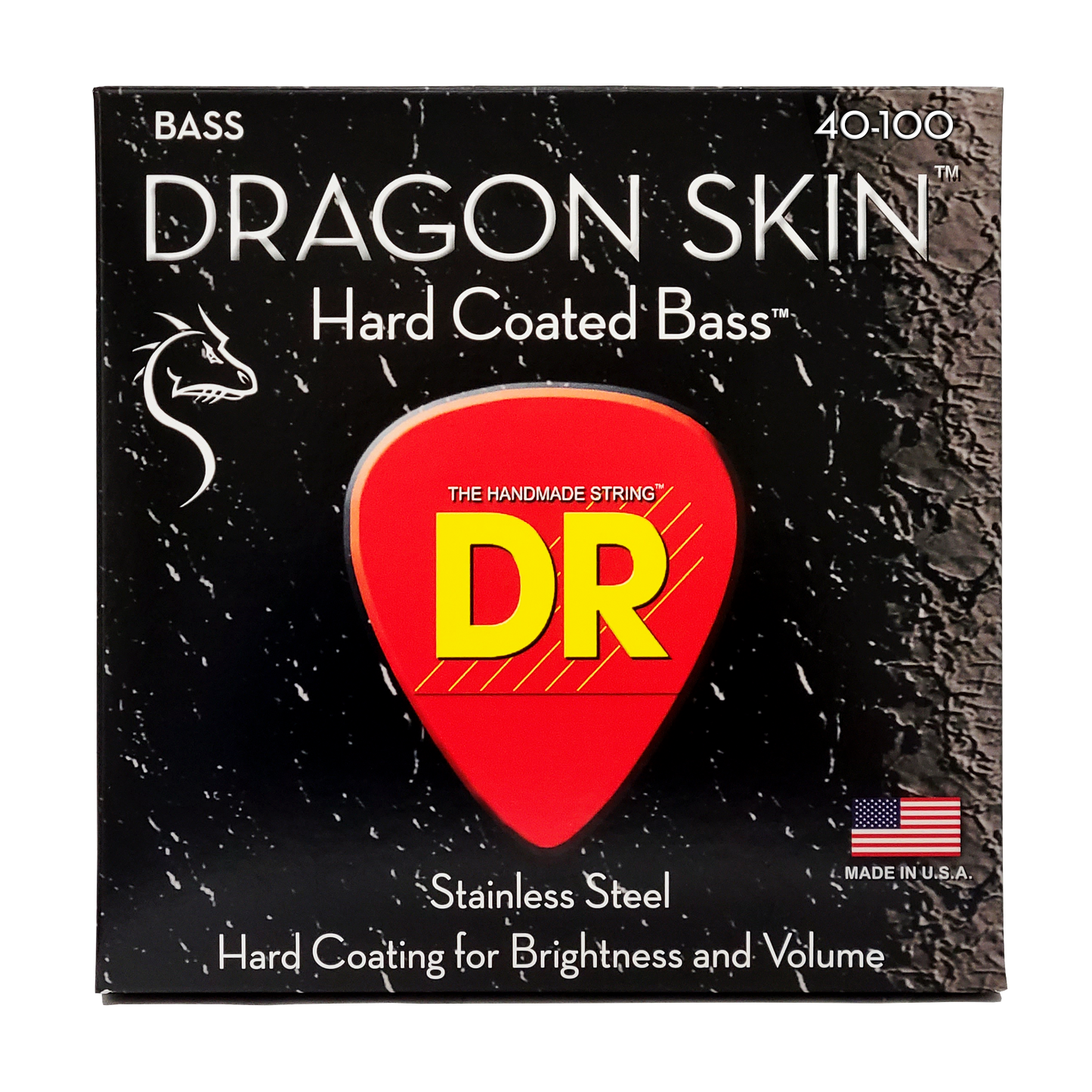 DR Strings DR Dragon Skin Coated Stainless Steel Electric Bass Strings Long Scale Set - 4-String 40-100 DSB-40
