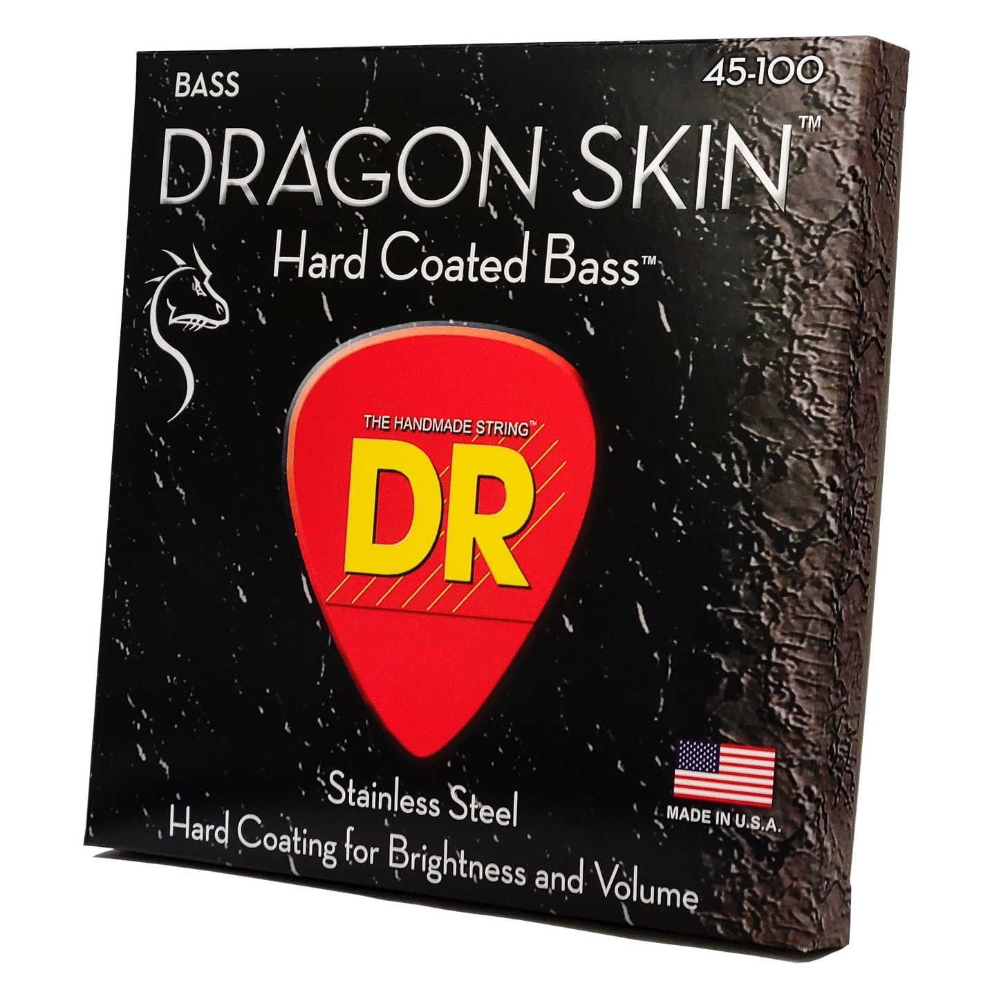 DR Strings DR Dragon Skin Coated Stainless Steel Electric Bass Strings Long Scale Set - 4-String 45-100 DSB-45/100