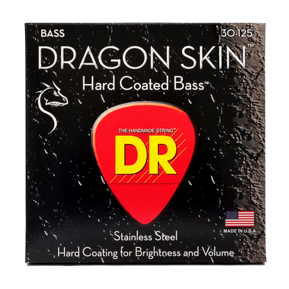 DR Strings DR Dragon Skin Coated Stainless Steel Electric Bass Strings Long Scale Set - 6-String 30-125 DSB6-30