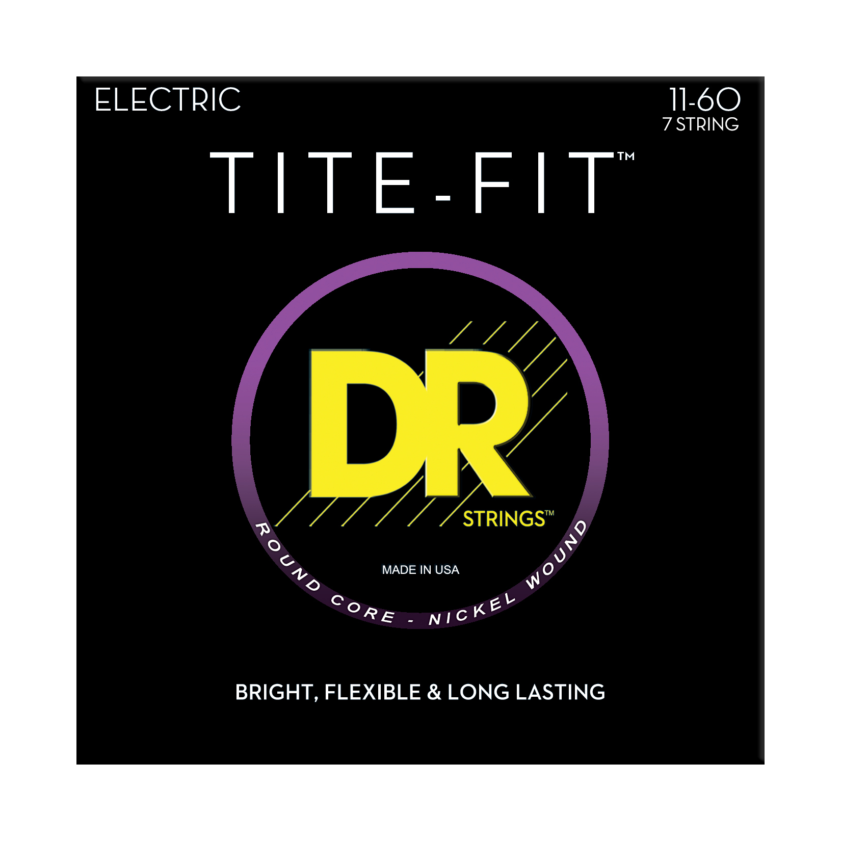 DR Strings DR TITE-FIT Nickel Plated Steel Electric Guitar String Set - 7-String 11-60 Heavy EH7-11