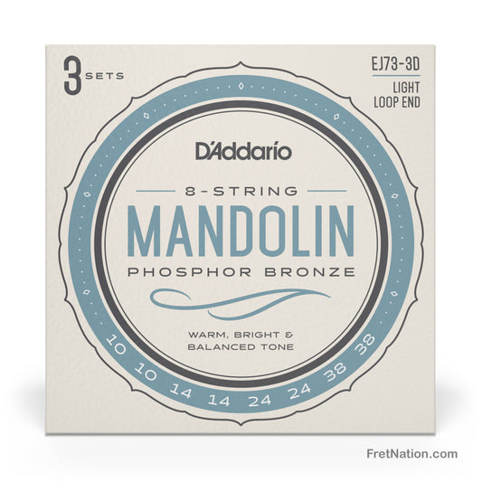 D'Addario D'Addario Phosphor Bronze Mandolin Strings - 03-Pack 10-38 Light EJ73-3D