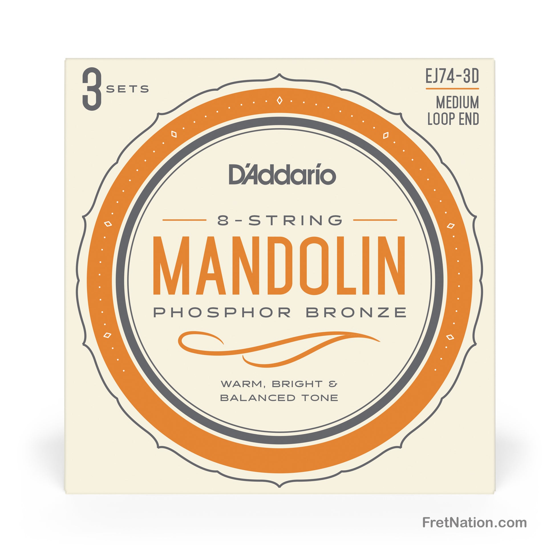 D'Addario D'Addario Phosphor Bronze Mandolin Strings - 03-Pack 11-40 Medium EJ74-3D