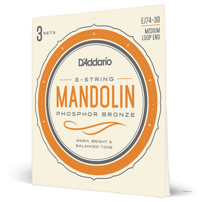 D'Addario D'Addario Phosphor Bronze Mandolin Strings - 03-Pack 11-40 Medium EJ74-3D