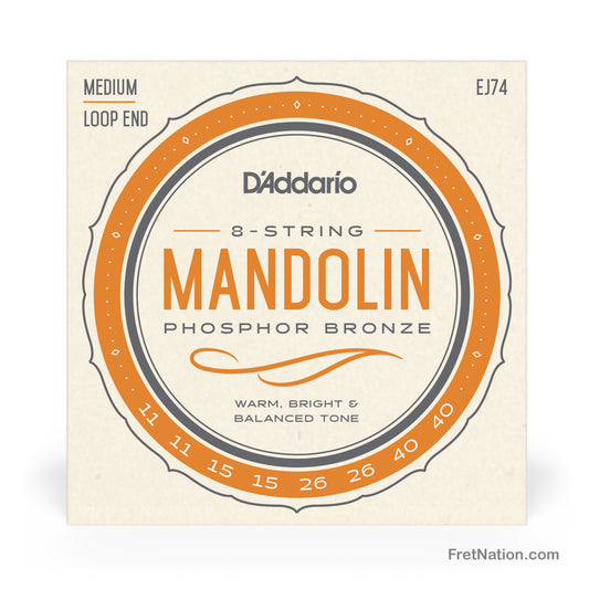 D'Addario D'Addario Phosphor Bronze Mandolin Strings - 8-String 11-40 Medium EJ74