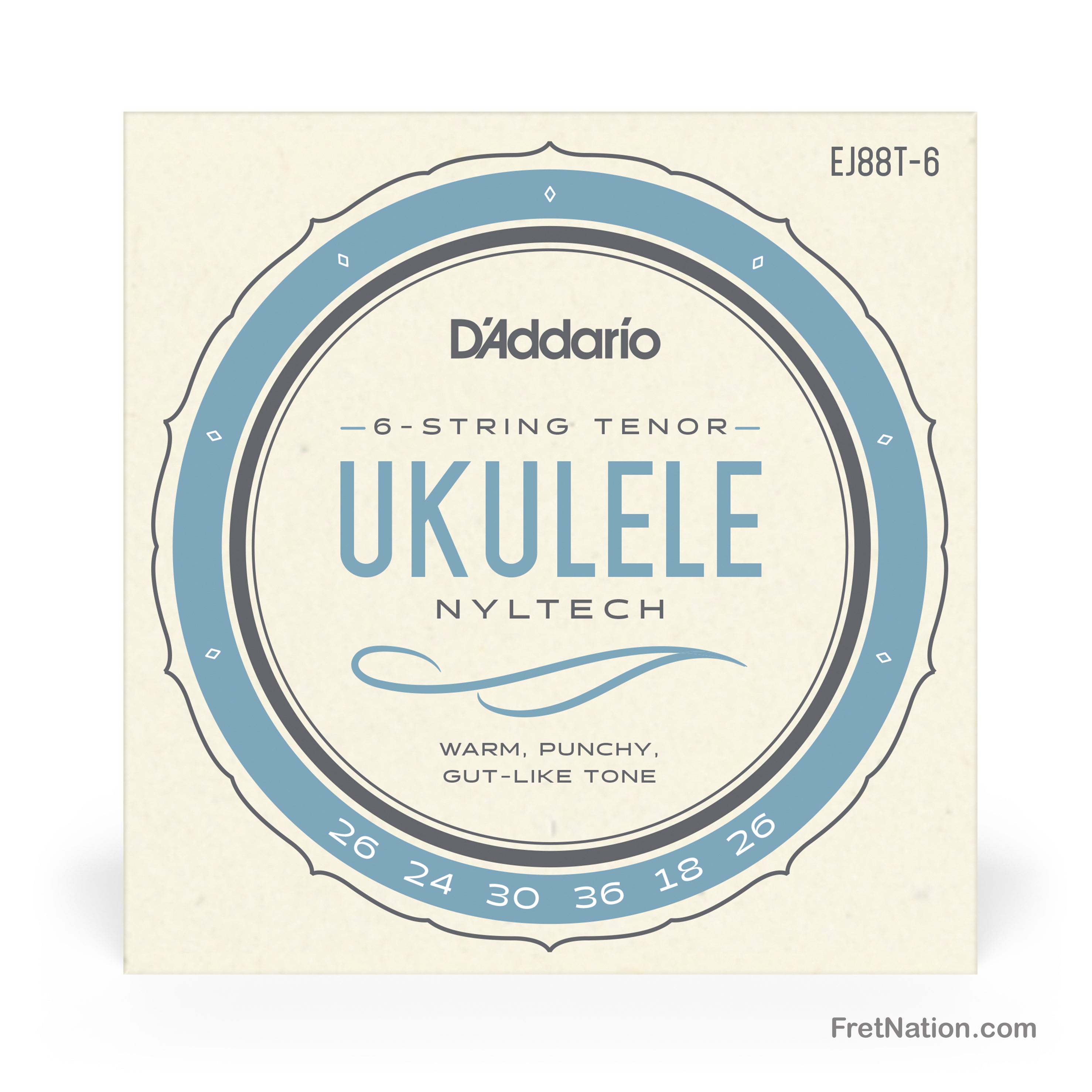 D'Addario D'Addario Nyltech Ukulele 6-String Set - 26-26 Tenor EJ88T-6