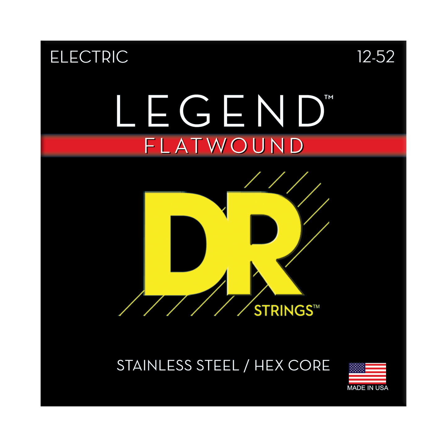DR Strings DR Legend Polished Flatwound Electric Guitar String Set - 12-52 Medium FL-12