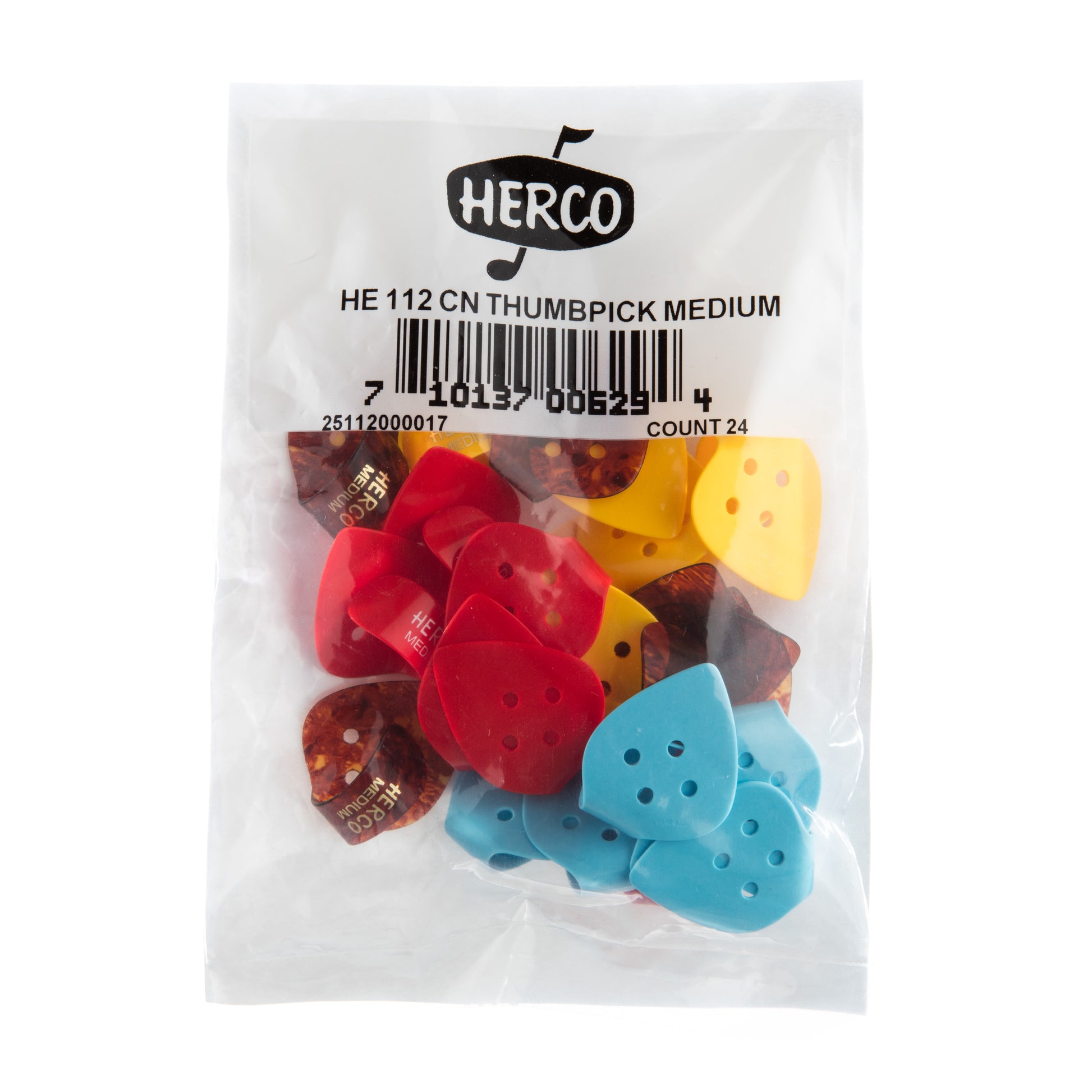 Jim Dunlop DUNLOP HERCO FLAT GUITAR THUMBPICK REFILL BAG 24-PACK MEDIUM - HE112
