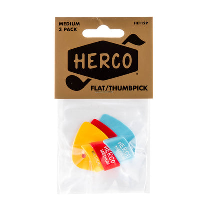 Jim Dunlop DUNLOP HERCO FLAT GUITAR THUMBPICK PLAYER'S PACK 03-PACK MEDIUM - HE112P