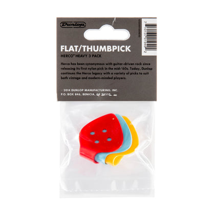 Jim Dunlop DUNLOP HERCO FLAT GUITAR THUMBPICK PLAYER'S PACK 03-PACK HEAVY - HE113P