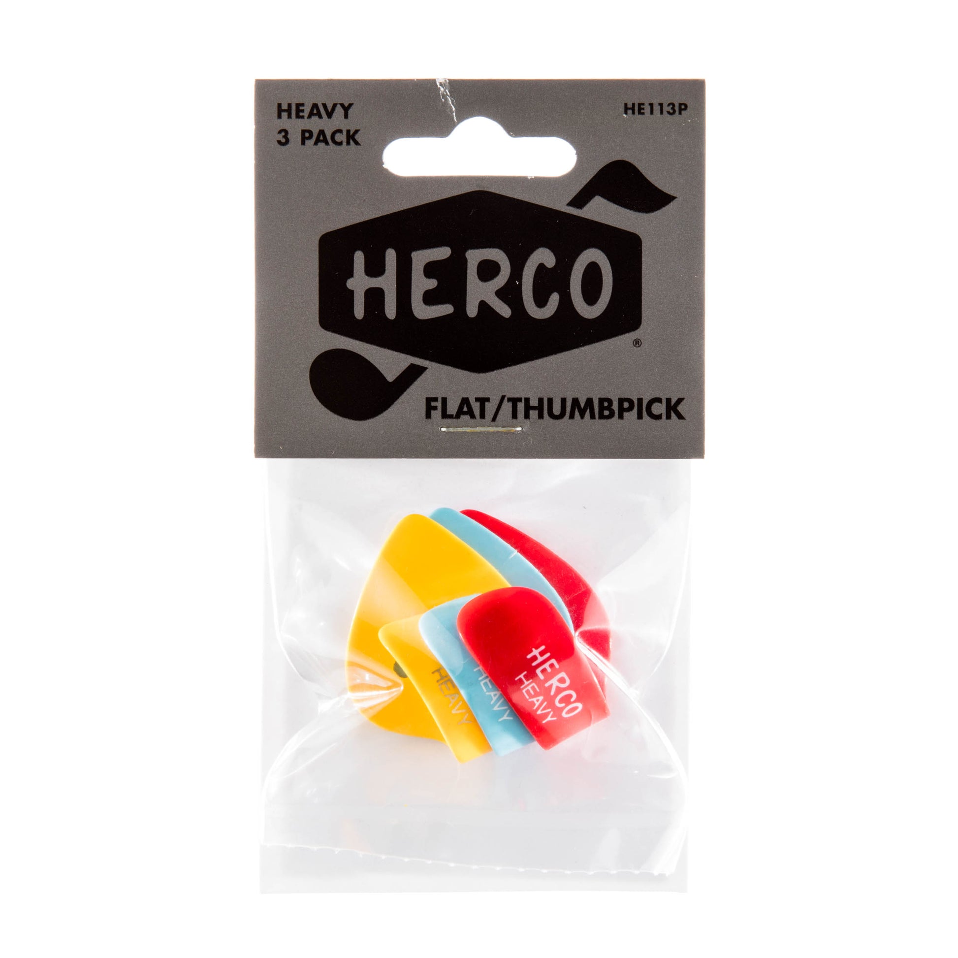 Jim Dunlop DUNLOP HERCO FLAT GUITAR THUMBPICK PLAYER'S PACK 03-PACK HEAVY - HE113P