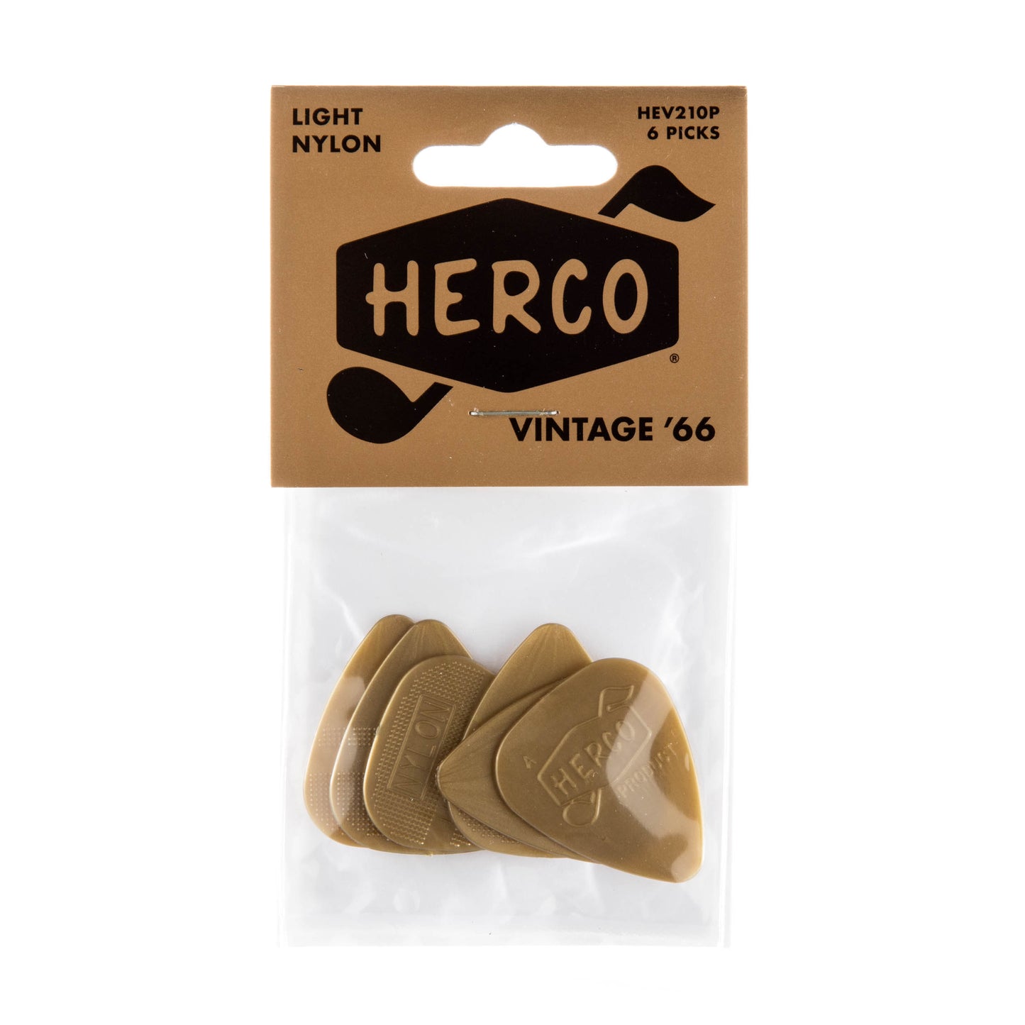 Jim Dunlop DUNLOP HERCO VINTAGE '66 GUITAR PICK PLAYER'S PACK 06-PACK LIGHT - HEV210P