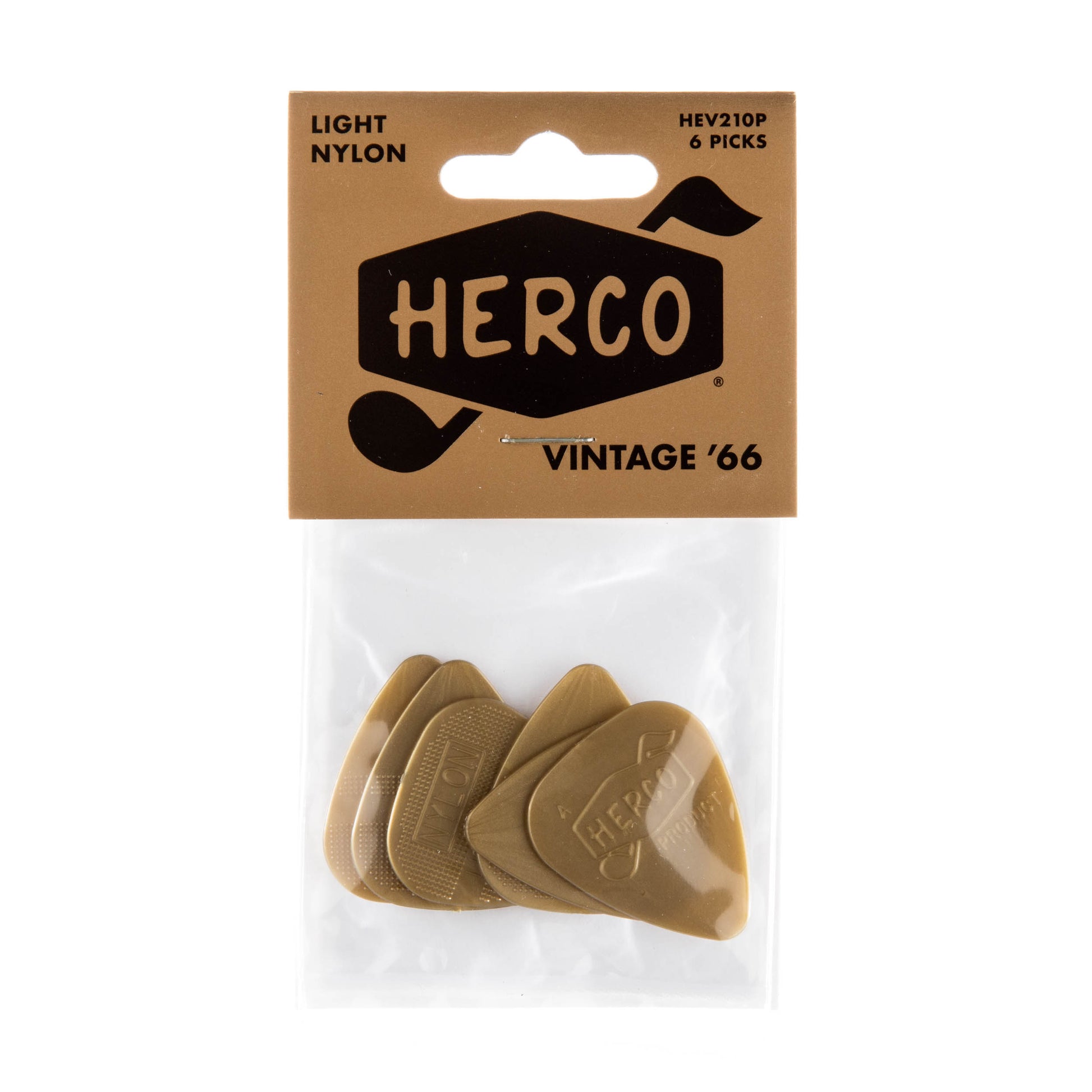 Jim Dunlop DUNLOP HERCO VINTAGE '66 GUITAR PICK PLAYER'S PACK 06-PACK LIGHT - HEV210P