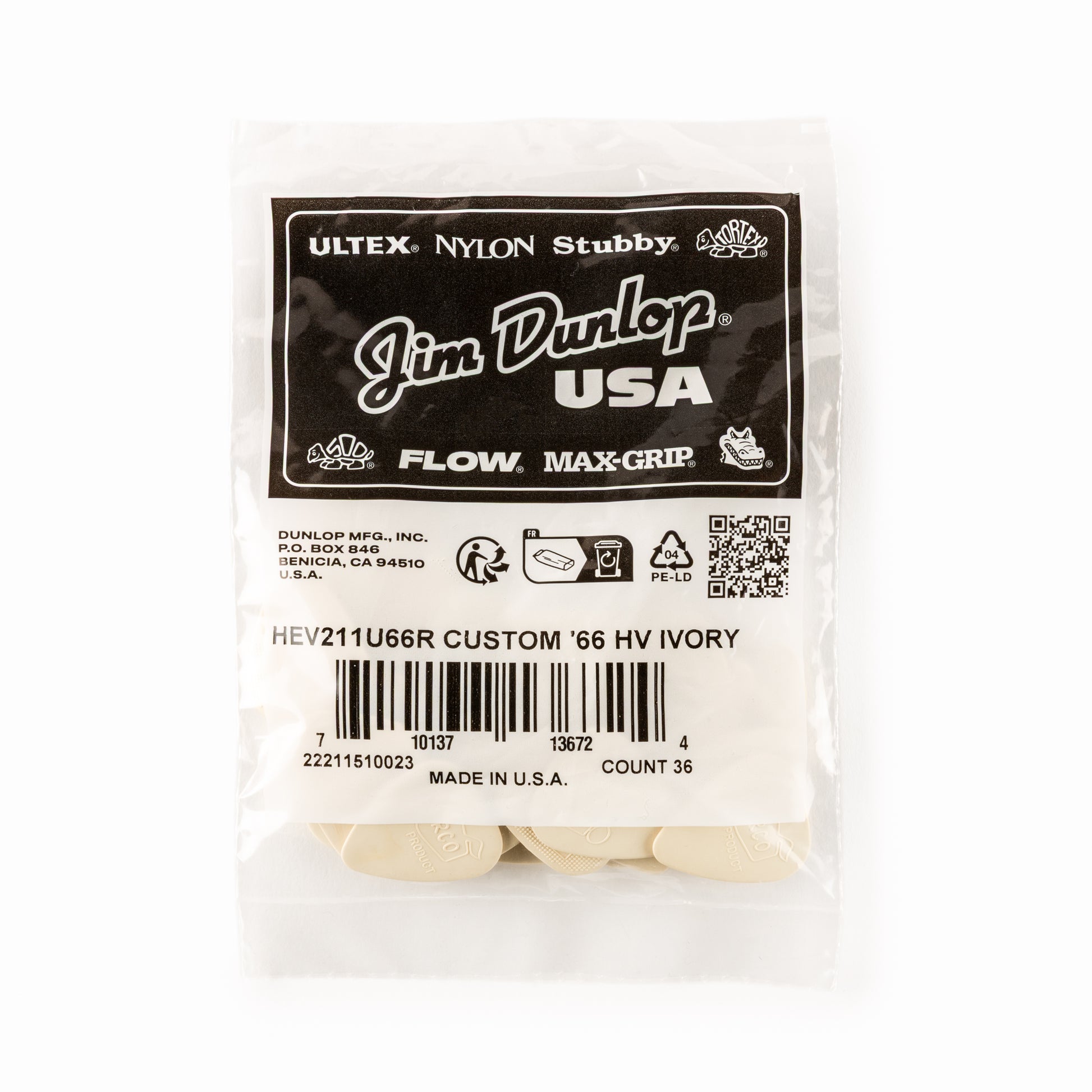 Jim Dunlop DUNLOP X HERCO CUSTOM '66 ULTEX GUITAR PICK REFILL BAG 36-PACK HEAVY - HEV211U66R