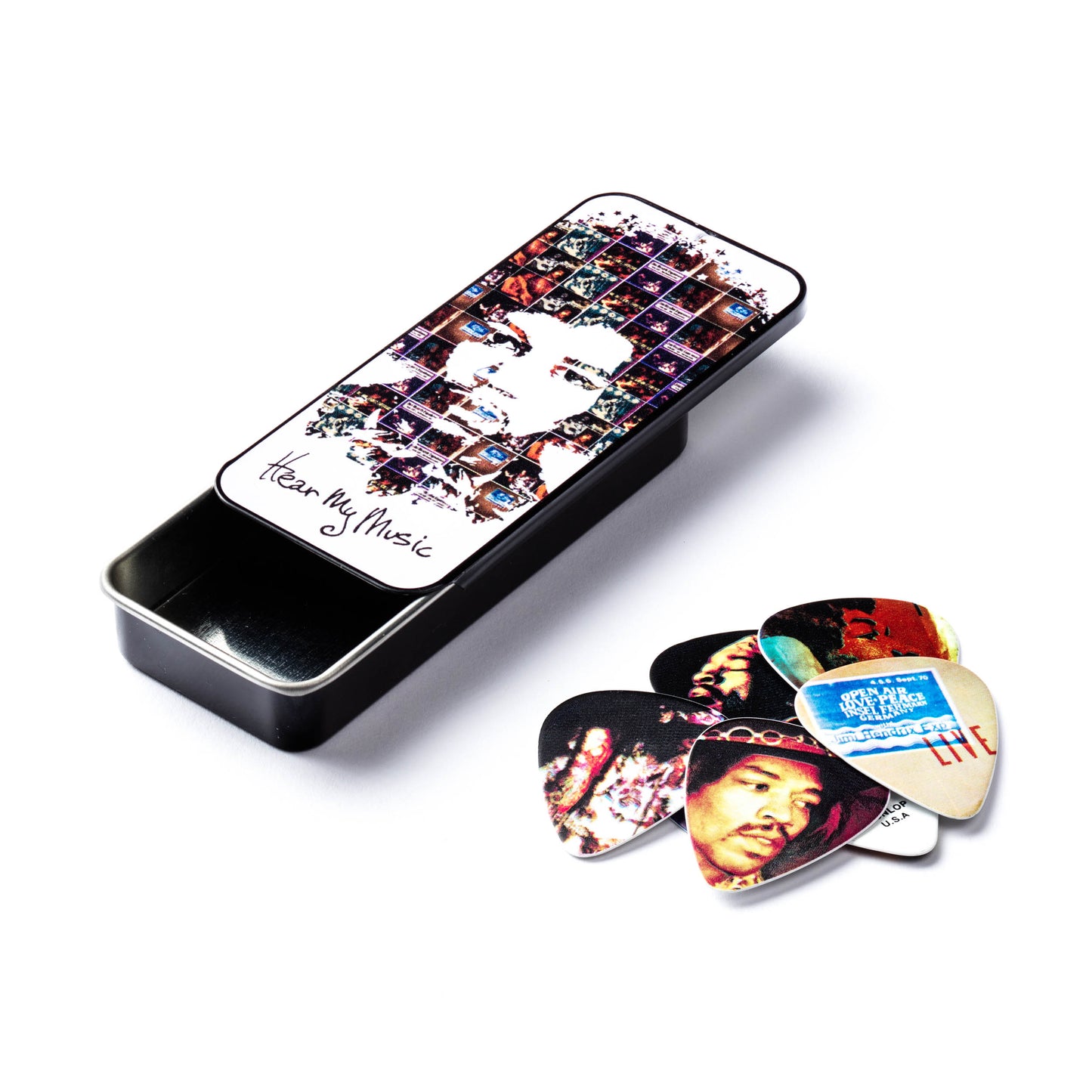 Jim Dunlop DUNLOP JIMI HENDRIX HEAR MY MUSIC PICK TIN GUITAR PICK REFILL BOX MEDIUM - JHPT07M